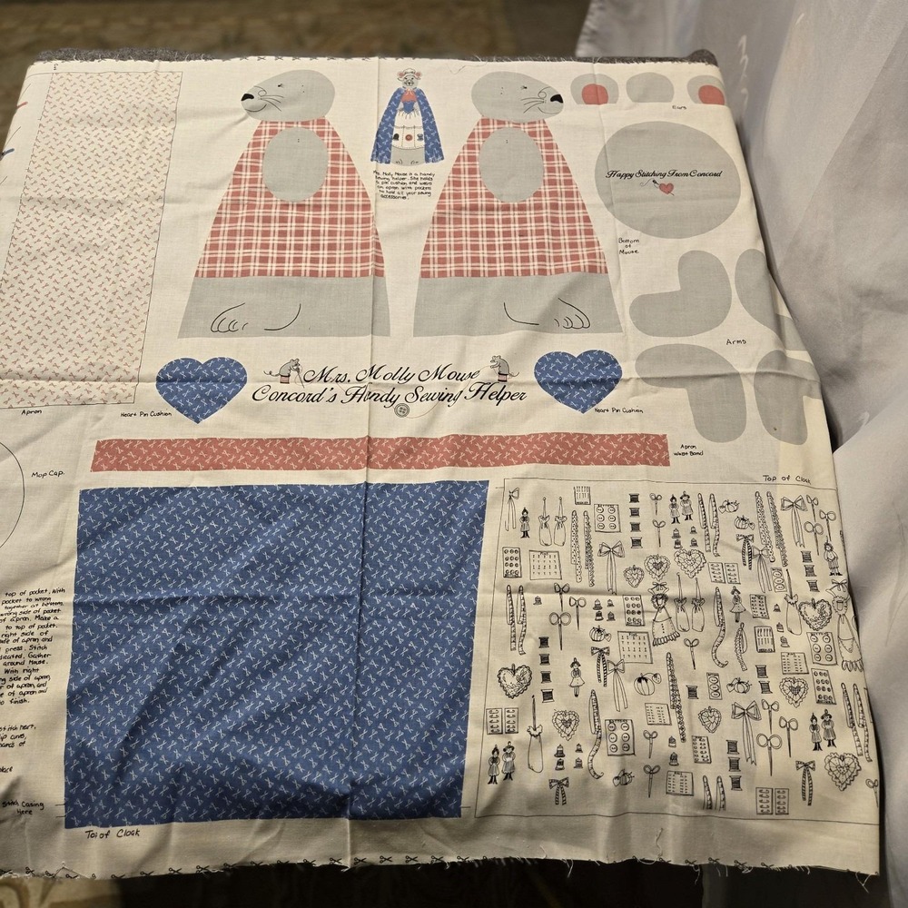 vintage cut and sew fabric panels doll